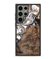 Galaxy S23 Ultra Wood+Resin Phone Case - Gwen (Black & White, 722308)