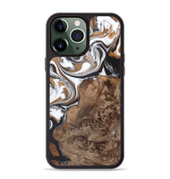 iPhone 13 Pro Max Wood+Resin Phone Case - Gwen (Black & White, 722308)