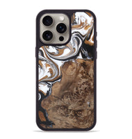 iPhone 15 Pro Max Wood+Resin Phone Case - Gwen (Black & White, 722308)