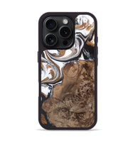 iPhone 16 Pro Wood+Resin Phone Case - Gwen (Black & White, 722308)