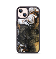 iPhone 14 Wood+Resin Phone Case - Kaden (Black & White, 722309)