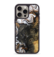 iPhone 15 Pro Max Wood+Resin Phone Case - Kaden (Black & White, 722309)