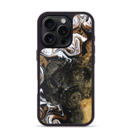 iPhone 16 Pro Wood+Resin Phone Case - Kaden (Black & White, 722309)