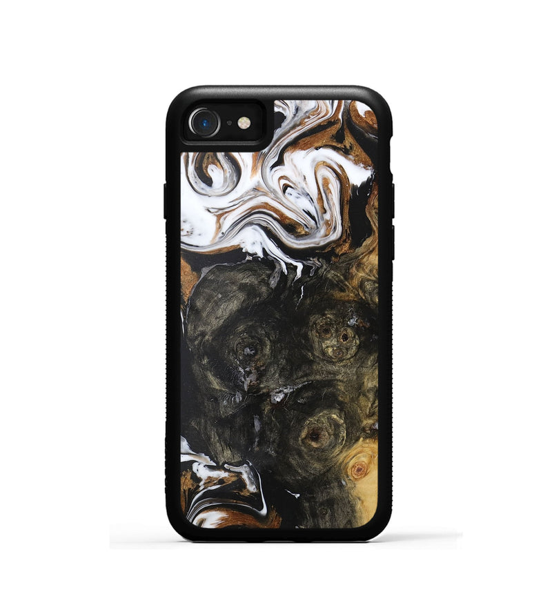 iPhone SE Wood+Resin Phone Case - Kaden (Black & White, 722309)