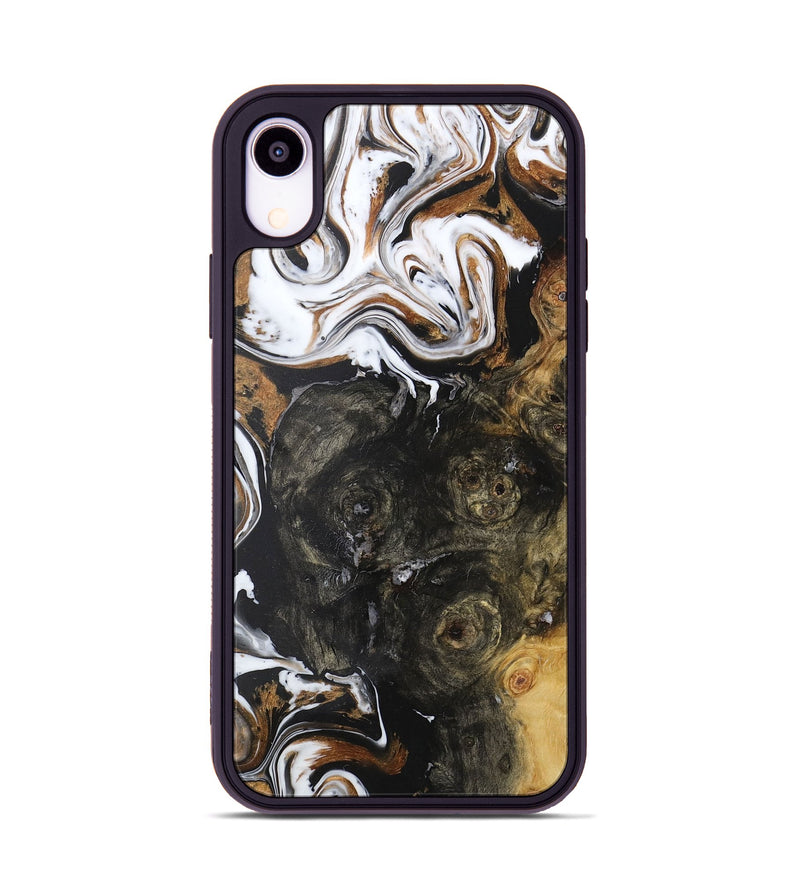 iPhone Xr Wood+Resin Phone Case - Kaden (Black & White, 722309)