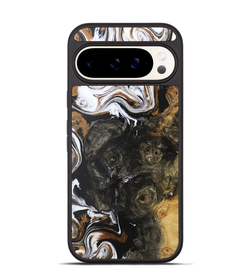 Pixel 9 Pro Wood+Resin Phone Case - Kaden (Black & White, 722309)