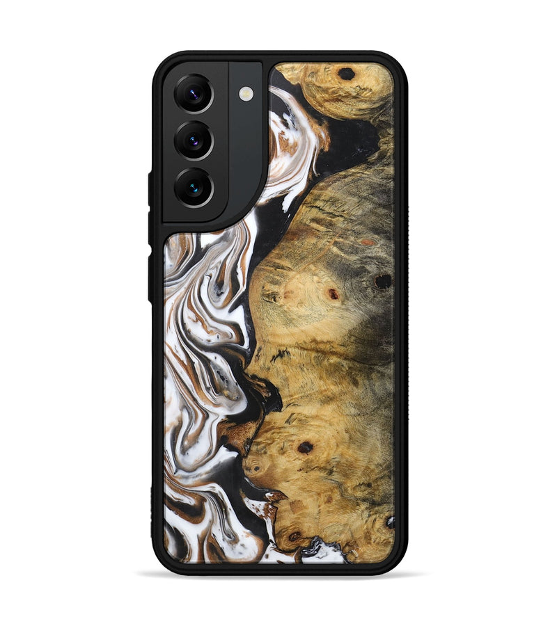 Galaxy S22 Plus Wood+Resin Phone Case - Jalen (Black & White, 722310)