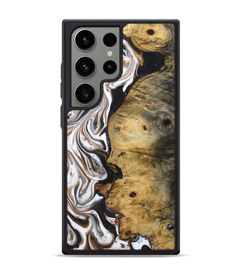 Galaxy S24 Ultra Wood+Resin Phone Case - Jalen (Black & White, 722310)