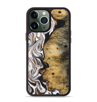 iPhone 13 Pro Max Wood+Resin Phone Case - Jalen (Black & White, 722310)