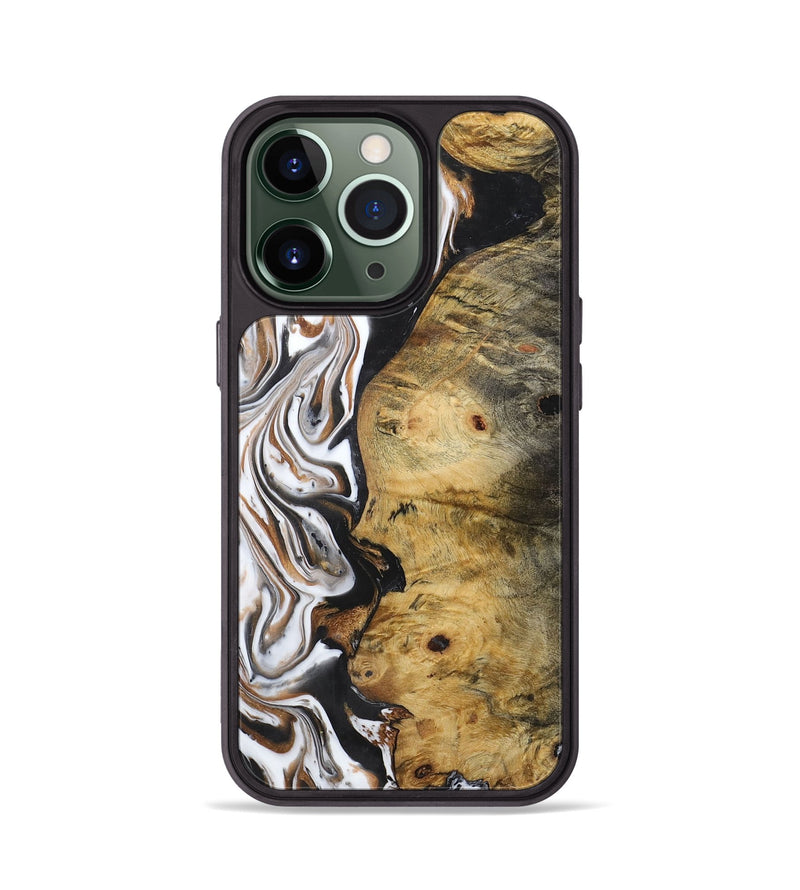 iPhone 13 Pro Wood+Resin Phone Case - Jalen (Black & White, 722310)