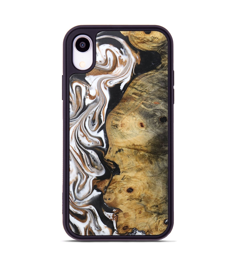 iPhone Xr Wood+Resin Phone Case - Jalen (Black & White, 722310)