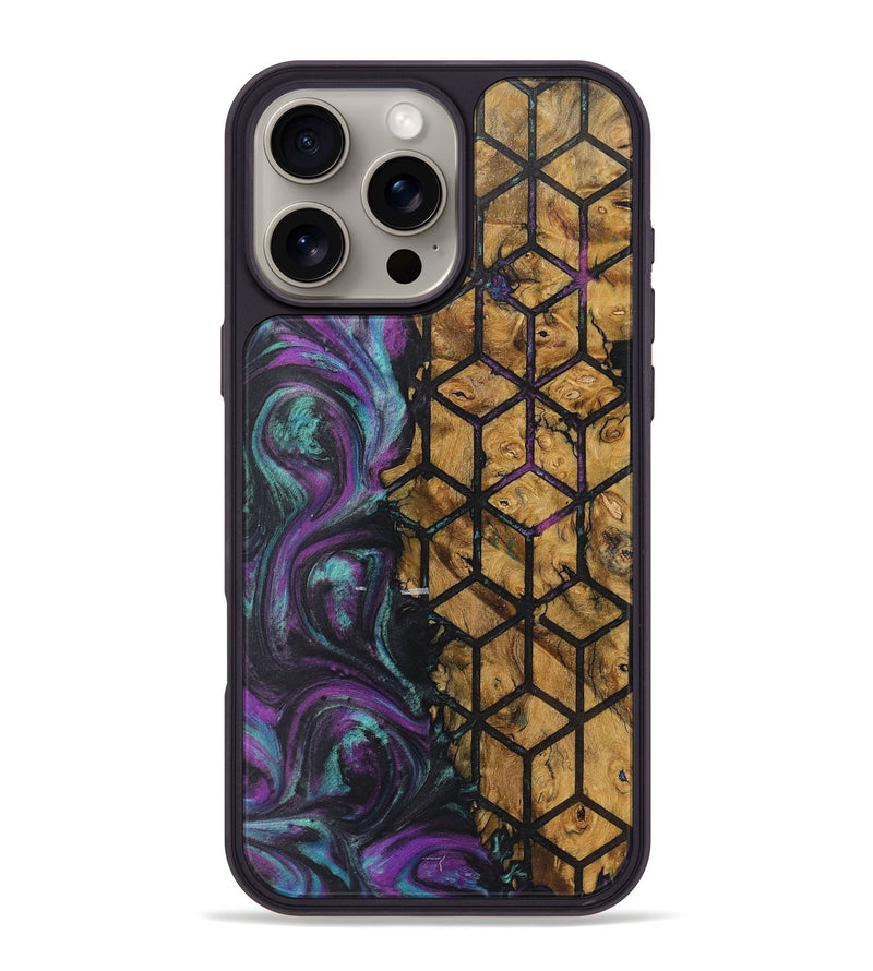 iPhone 16 Pro Max Wood+Resin Phone Case - Ezequiel (Pattern, 722314)