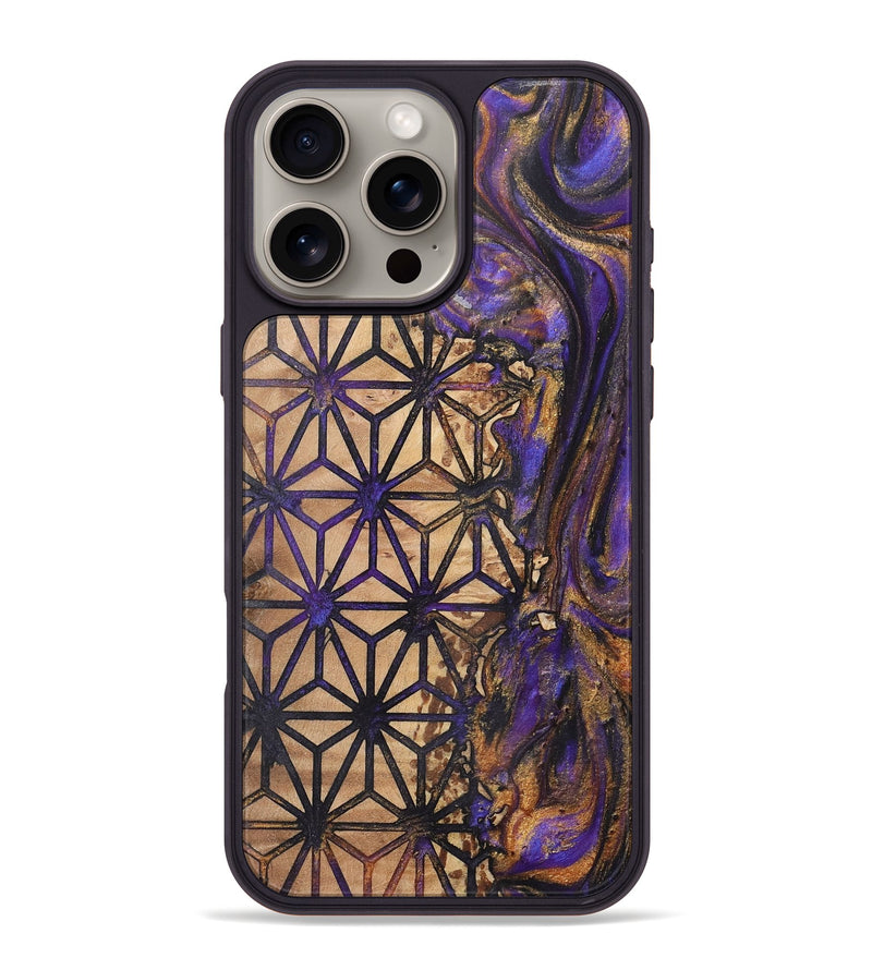 iPhone 16 Pro Max Wood+Resin Phone Case - Timothy (Pattern, 722315)