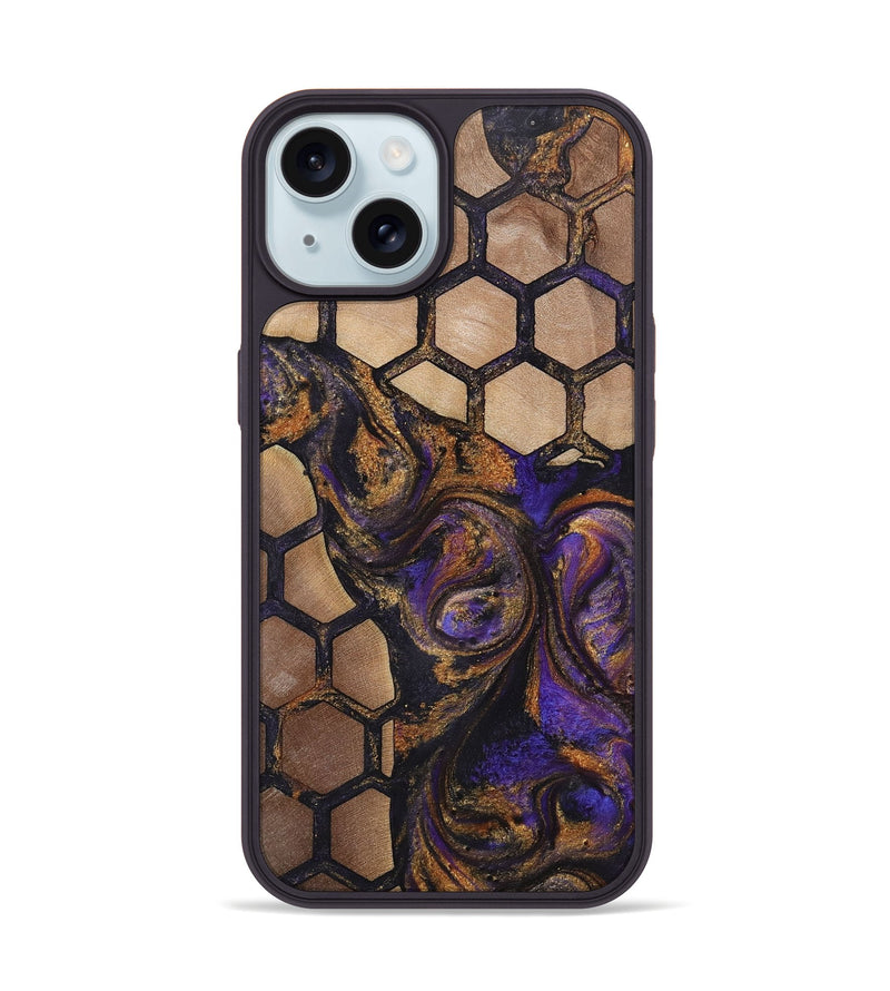 iPhone 15 Wood+Resin Phone Case - Kenzie (Pattern, 722319)