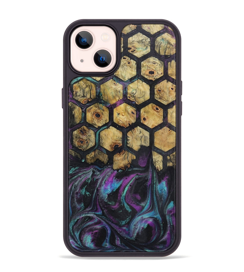 iPhone 14 Plus Wood+Resin Phone Case - Rebekah (Pattern, 722320)