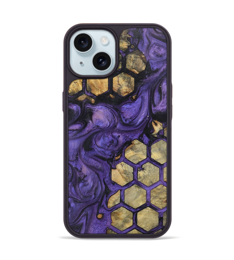 iPhone 15 Wood+Resin Phone Case - Skylar (Pattern, 722321)