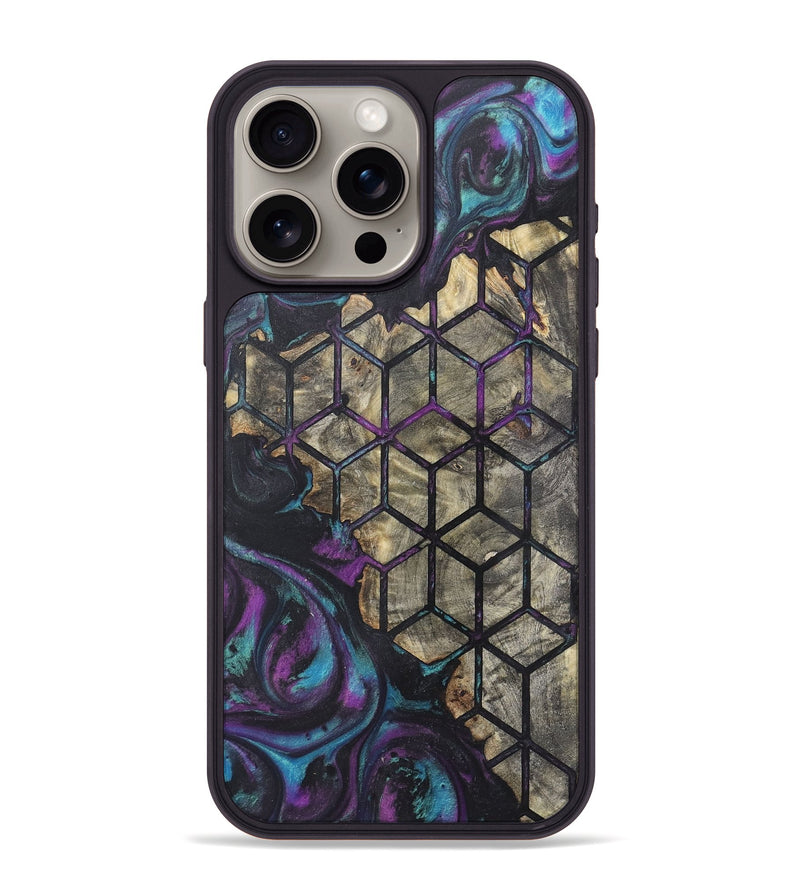 iPhone 15 Pro Max Wood+Resin Phone Case - Luther (Pattern, 722322)