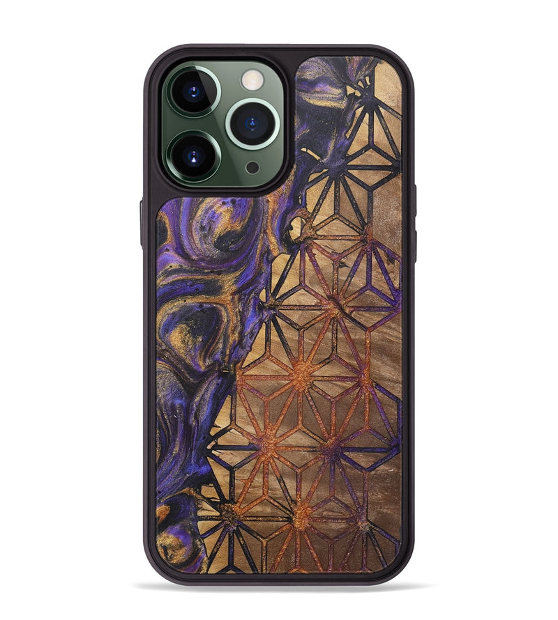 iPhone 13 Pro Max Wood+Resin Phone Case - Sofia (Pattern, 722323)