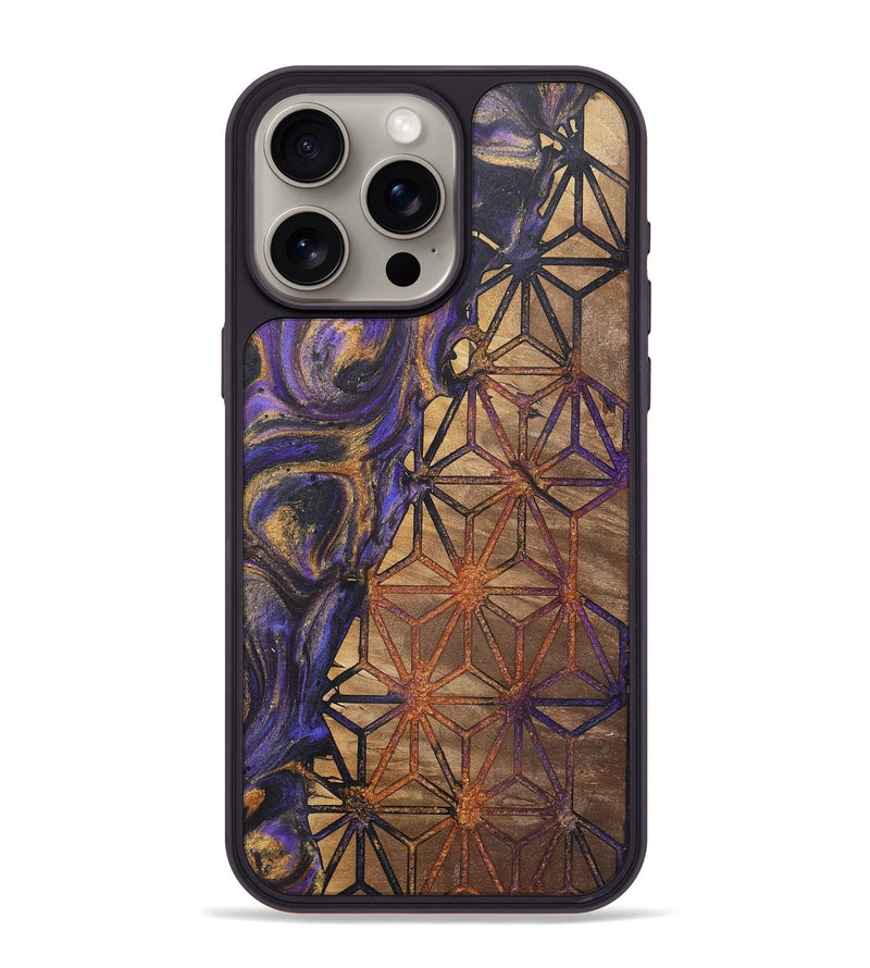 iPhone 15 Pro Max Wood+Resin Phone Case - Sofia (Pattern, 722323)