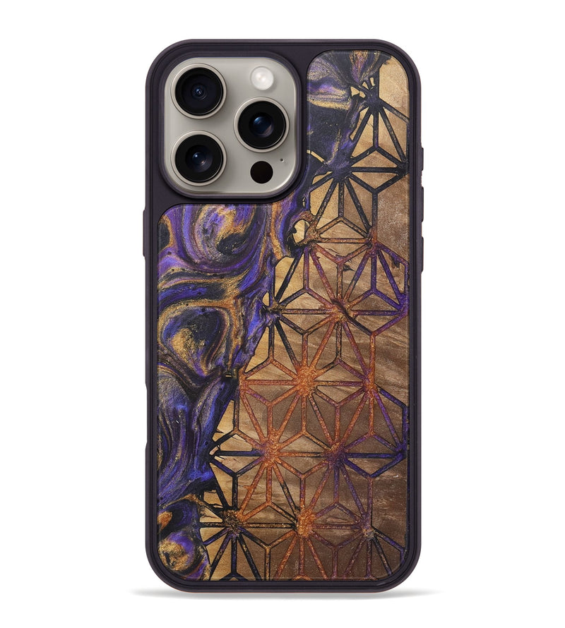 iPhone 16 Pro Max Wood+Resin Phone Case - Sofia (Pattern, 722323)