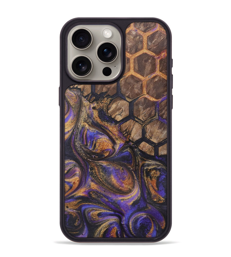 iPhone 15 Pro Max Wood+Resin Phone Case - Laura (Pattern, 722327)