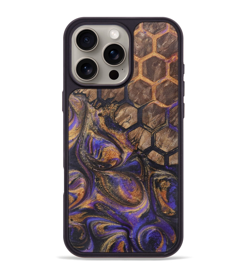 iPhone 16 Pro Max Wood+Resin Phone Case - Laura (Pattern, 722327)