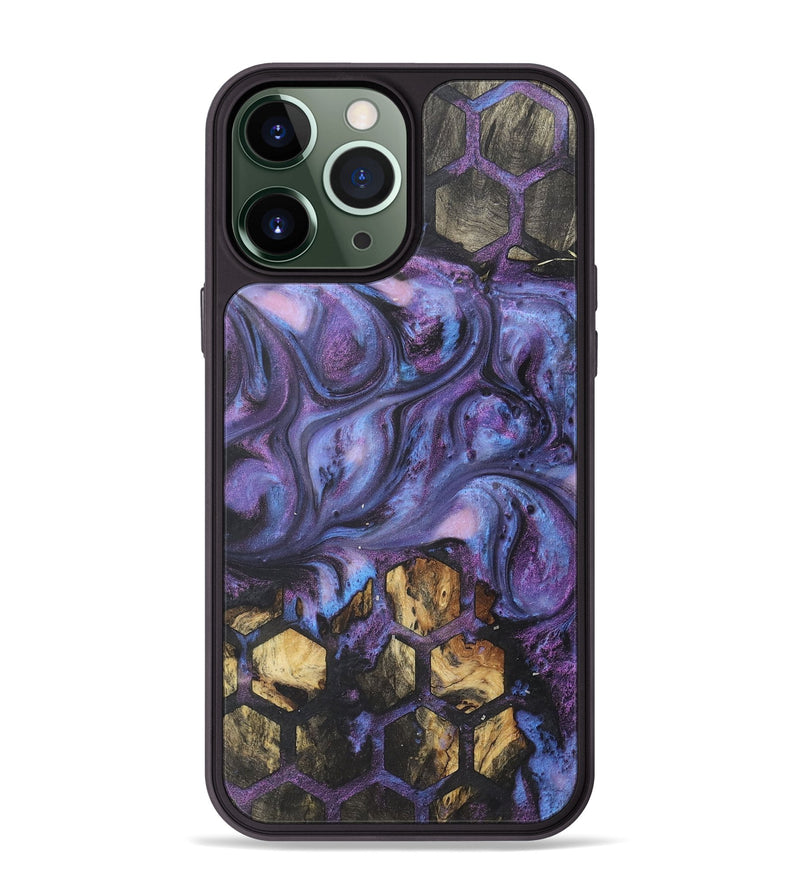 iPhone 13 Pro Max Wood+Resin Phone Case - Arya (Pattern, 722329)