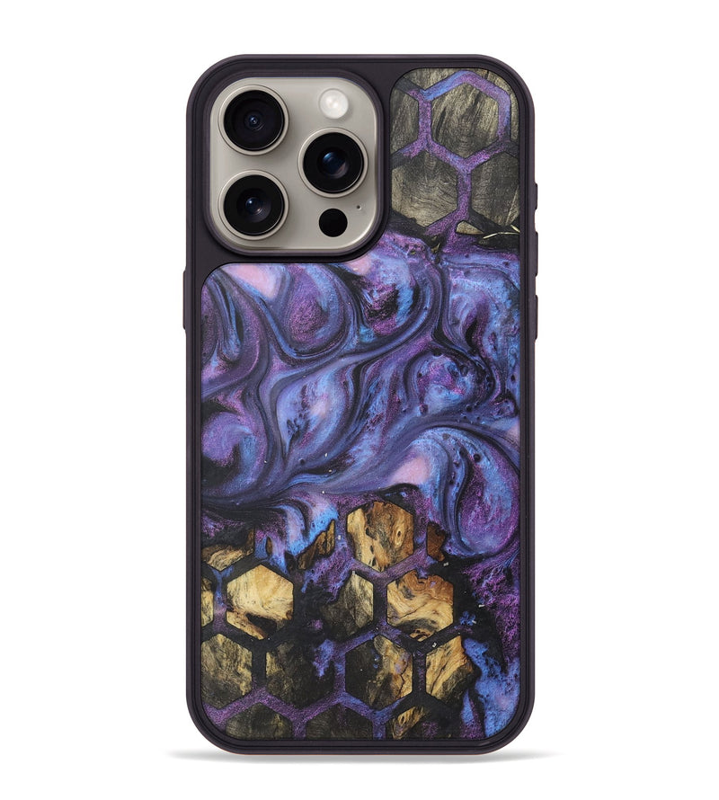 iPhone 15 Pro Max Wood+Resin Phone Case - Arya (Pattern, 722329)