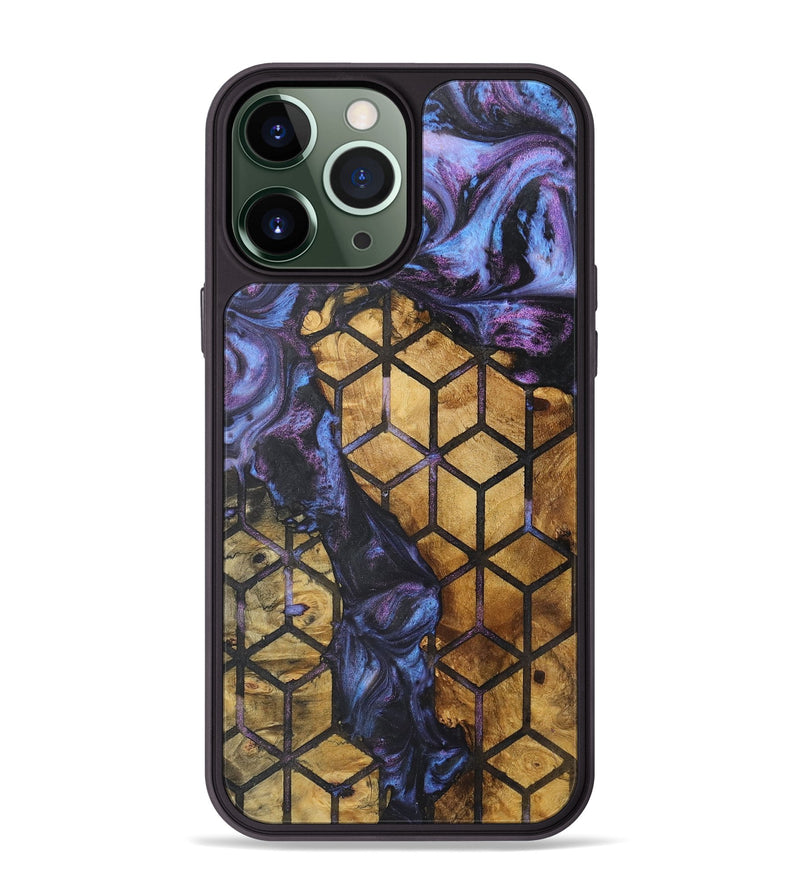 iPhone 13 Pro Max Wood+Resin Phone Case - Nia (Pattern, 722330)