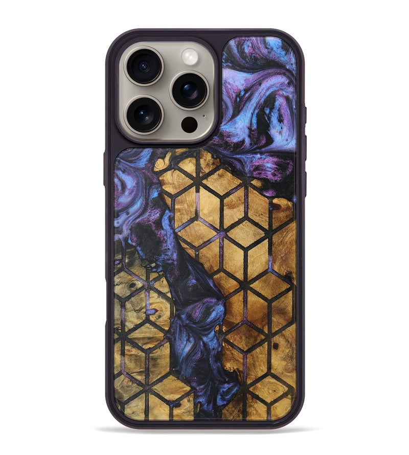 iPhone 16 Pro Max Wood+Resin Phone Case - Nia (Pattern, 722330)