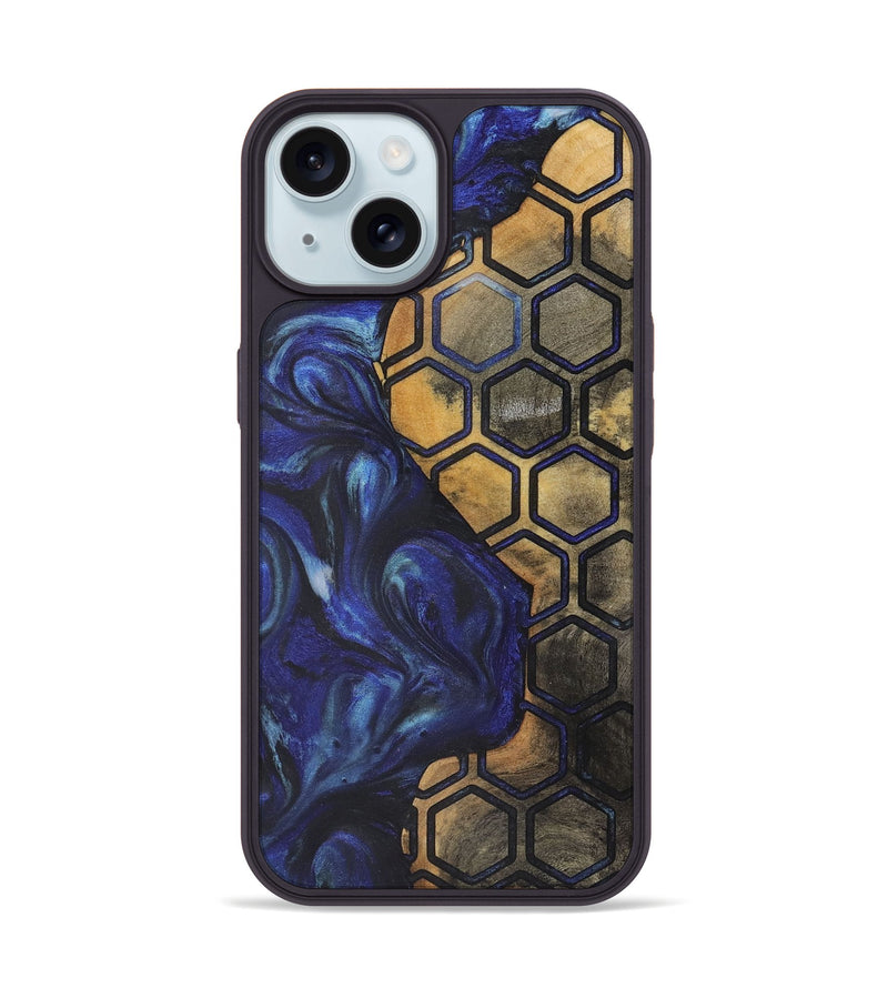 iPhone 15 Wood+Resin Phone Case - Shana (Pattern, 722331)