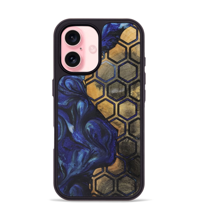 iPhone 16 Wood+Resin Phone Case - Shana (Pattern, 722331)