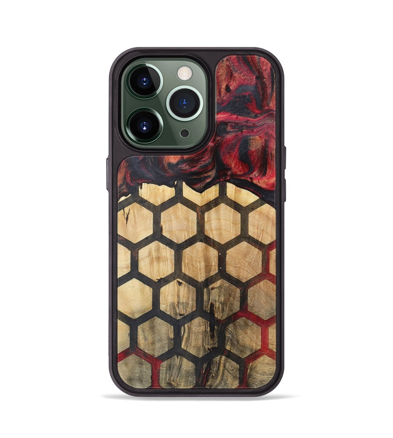 iPhone 13 Pro Wood+Resin Phone Case - Natasha (Pattern, 722332)