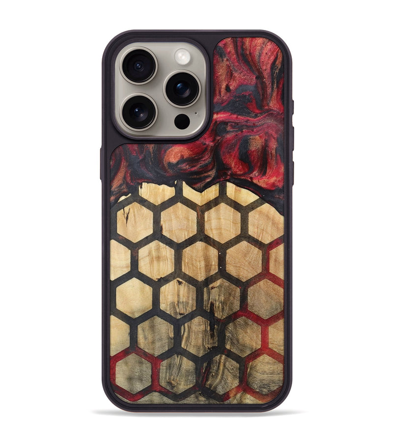 iPhone 15 Pro Max Wood+Resin Phone Case - Natasha (Pattern, 722332)