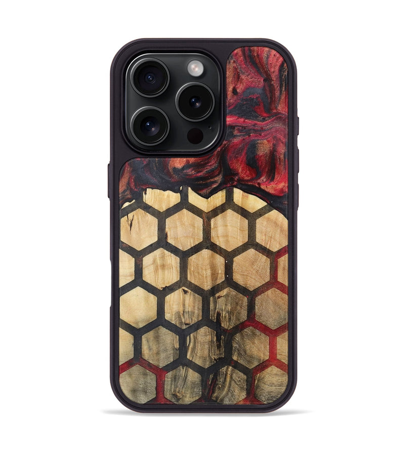 iPhone 16 Pro Wood+Resin Phone Case - Natasha (Pattern, 722332)