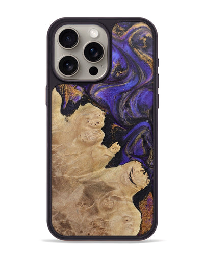 iPhone 15 Pro Max Wood+Resin Phone Case - Chester (Purple, 722336)