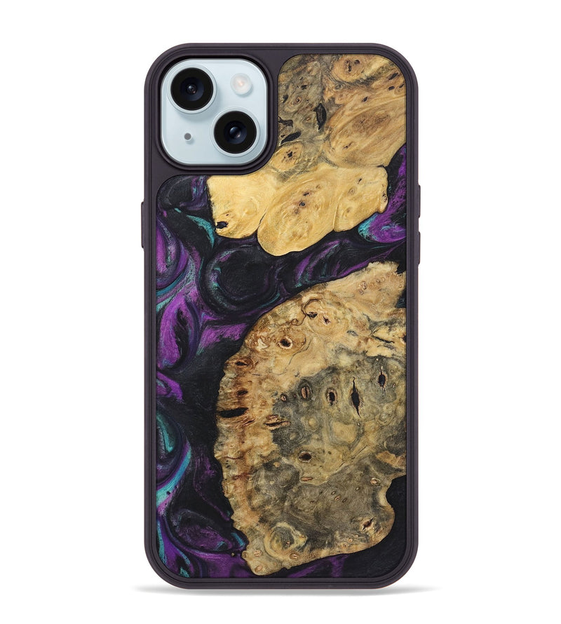 iPhone 15 Plus Wood+Resin Phone Case - Ralph (Purple, 722337)