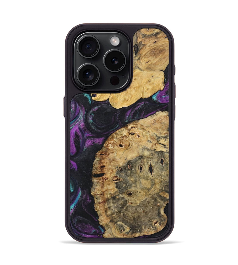 iPhone 15 Pro Wood+Resin Phone Case - Ralph (Purple, 722337)