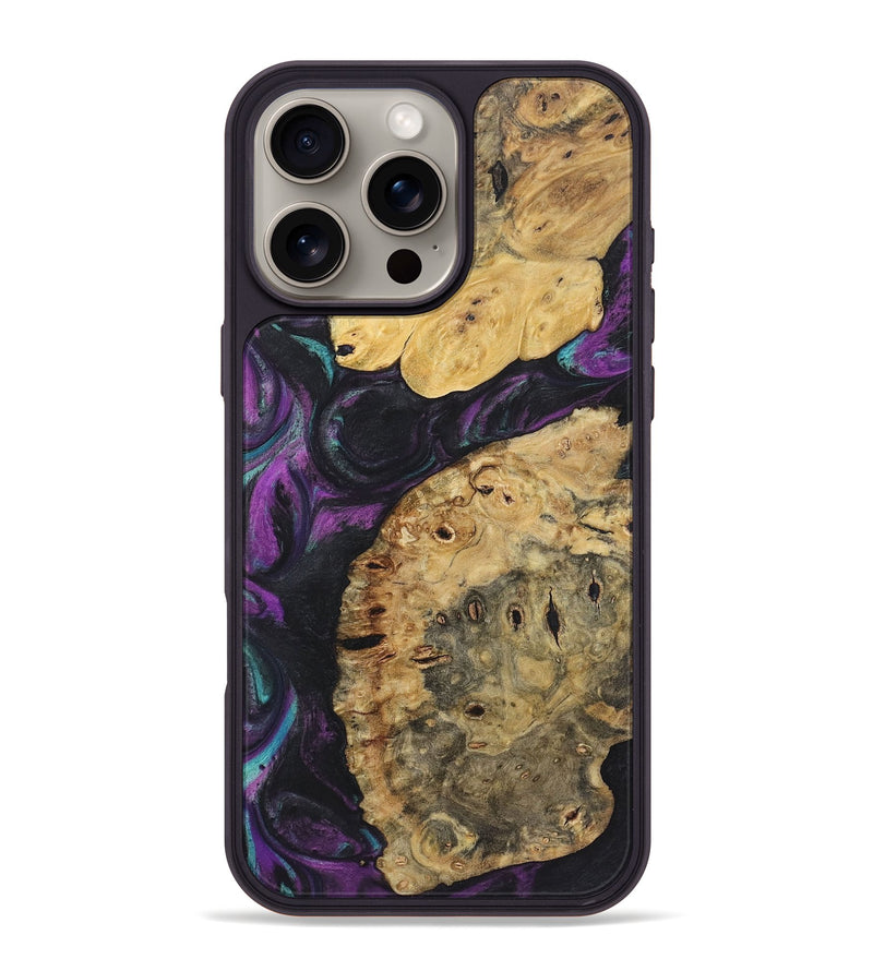 iPhone 16 Pro Max Wood+Resin Phone Case - Ralph (Purple, 722337)