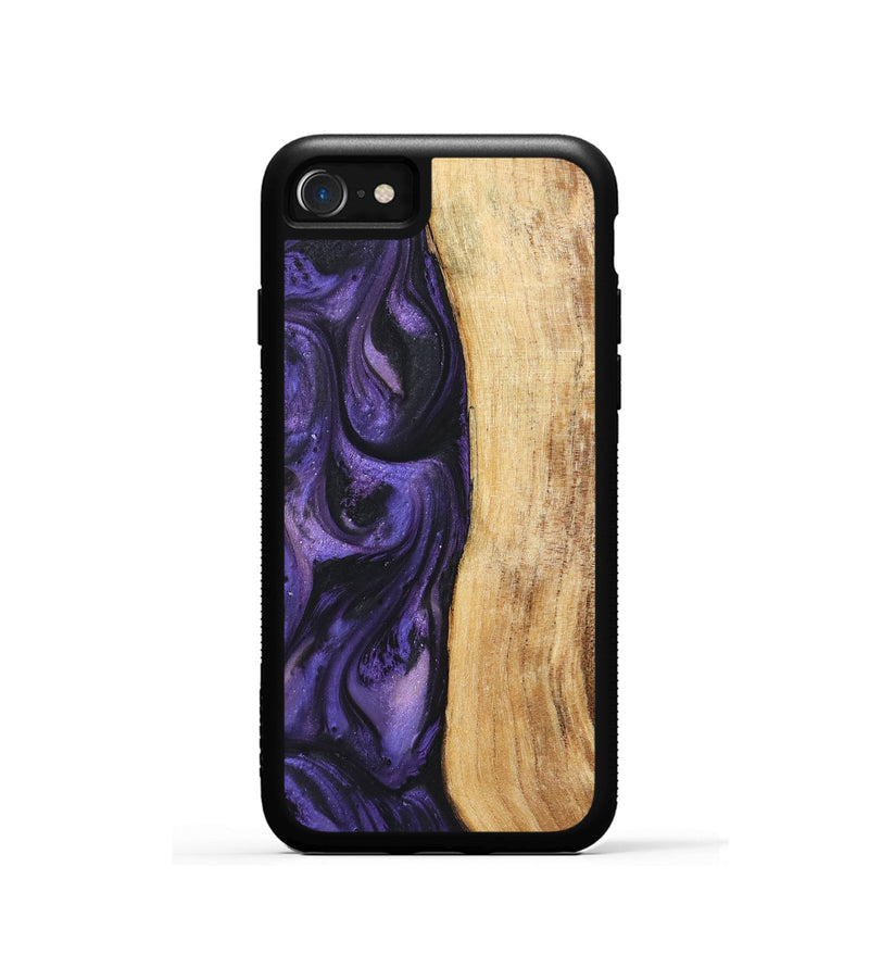 iPhone SE Wood+Resin Phone Case - Elisa (Purple, 722338)