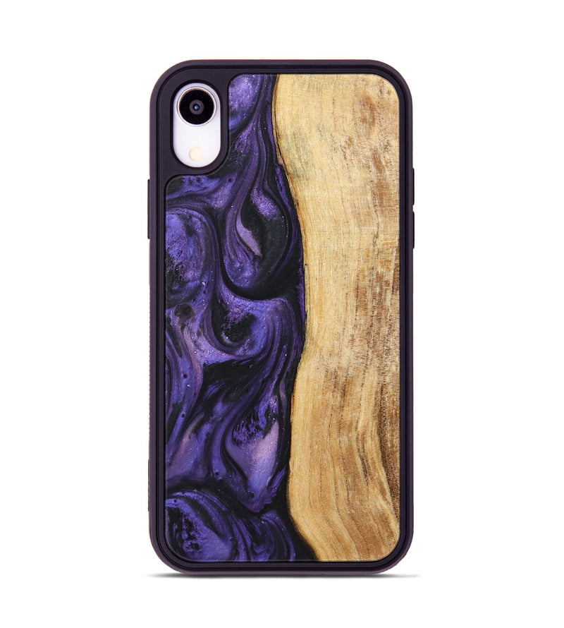 iPhone Xr Wood+Resin Phone Case - Elisa (Purple, 722338)