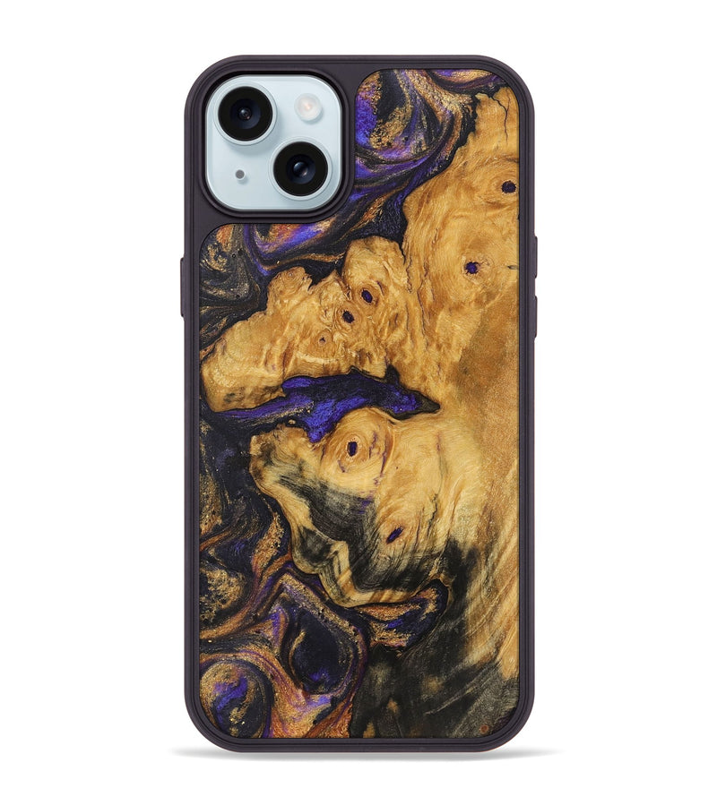 iPhone 15 Plus Wood+Resin Phone Case - Kendall (Purple, 722339)