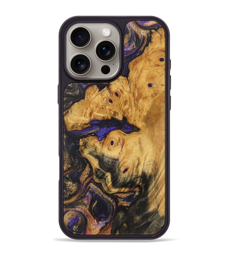 iPhone 16 Pro Max Wood+Resin Phone Case - Kendall (Purple, 722339)