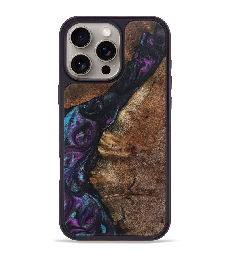 iPhone 16 Pro Max Wood+Resin Phone Case - Stacy (Purple, 722341)