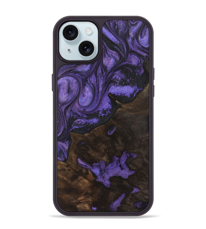 iPhone 15 Plus Wood+Resin Phone Case - Morris (Purple, 722342)