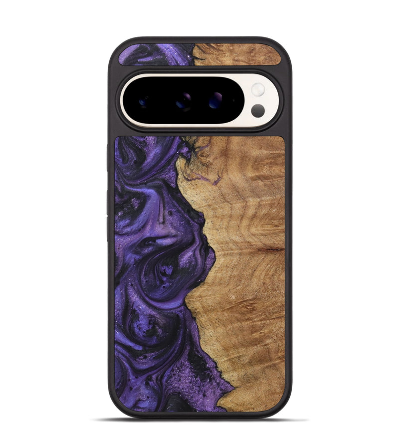 Pixel 9 Wood+Resin Phone Case - Nettie (Purple, 722343)