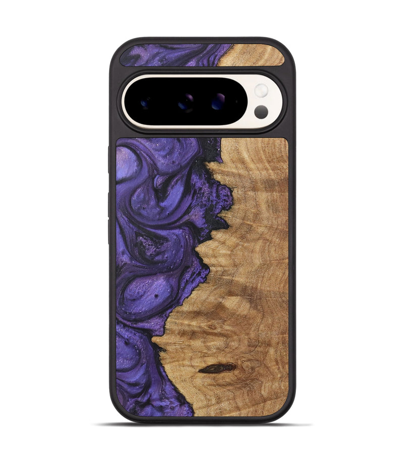 Pixel 9 Wood+Resin Phone Case - Conor (Purple, 722345)