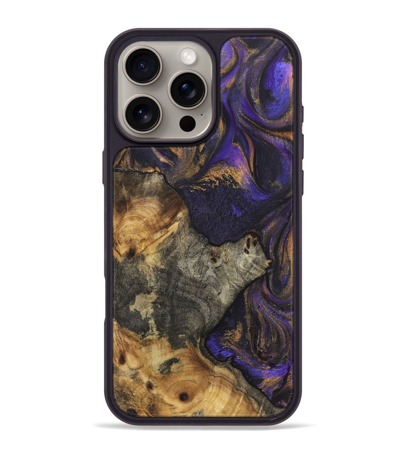 iPhone 16 Pro Max Wood+Resin Phone Case - Katrina (Purple, 722348)