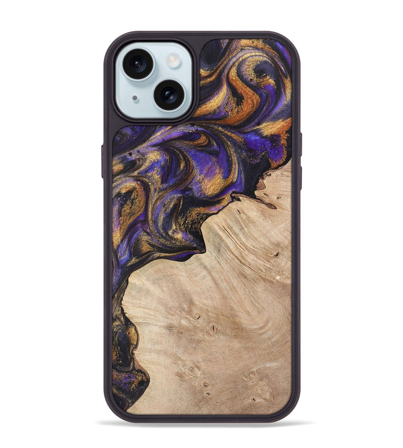 iPhone 15 Plus Wood+Resin Phone Case - Paxton (Purple, 722350)