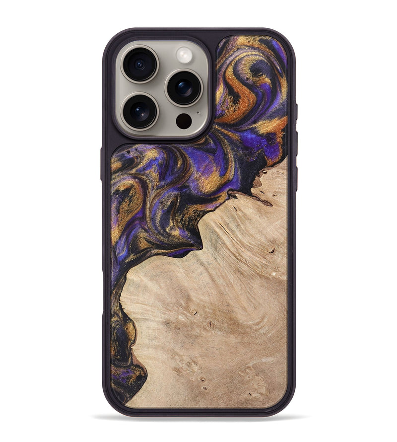 iPhone 16 Pro Max Wood+Resin Phone Case - Paxton (Purple, 722350)